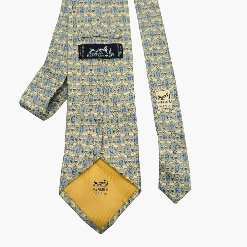 Designer Silk Tie Lot 5pc Hermes Fendi Paolo Gucci Vintage Baroque Equestrian - Picture 11 of 13